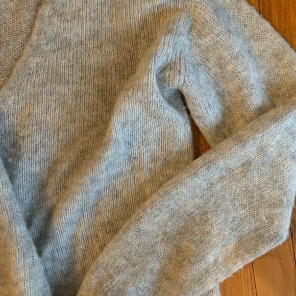 Free People Super Soft Deep V Alpaca and Wool Grey Sweater S - Picture 7 of 7